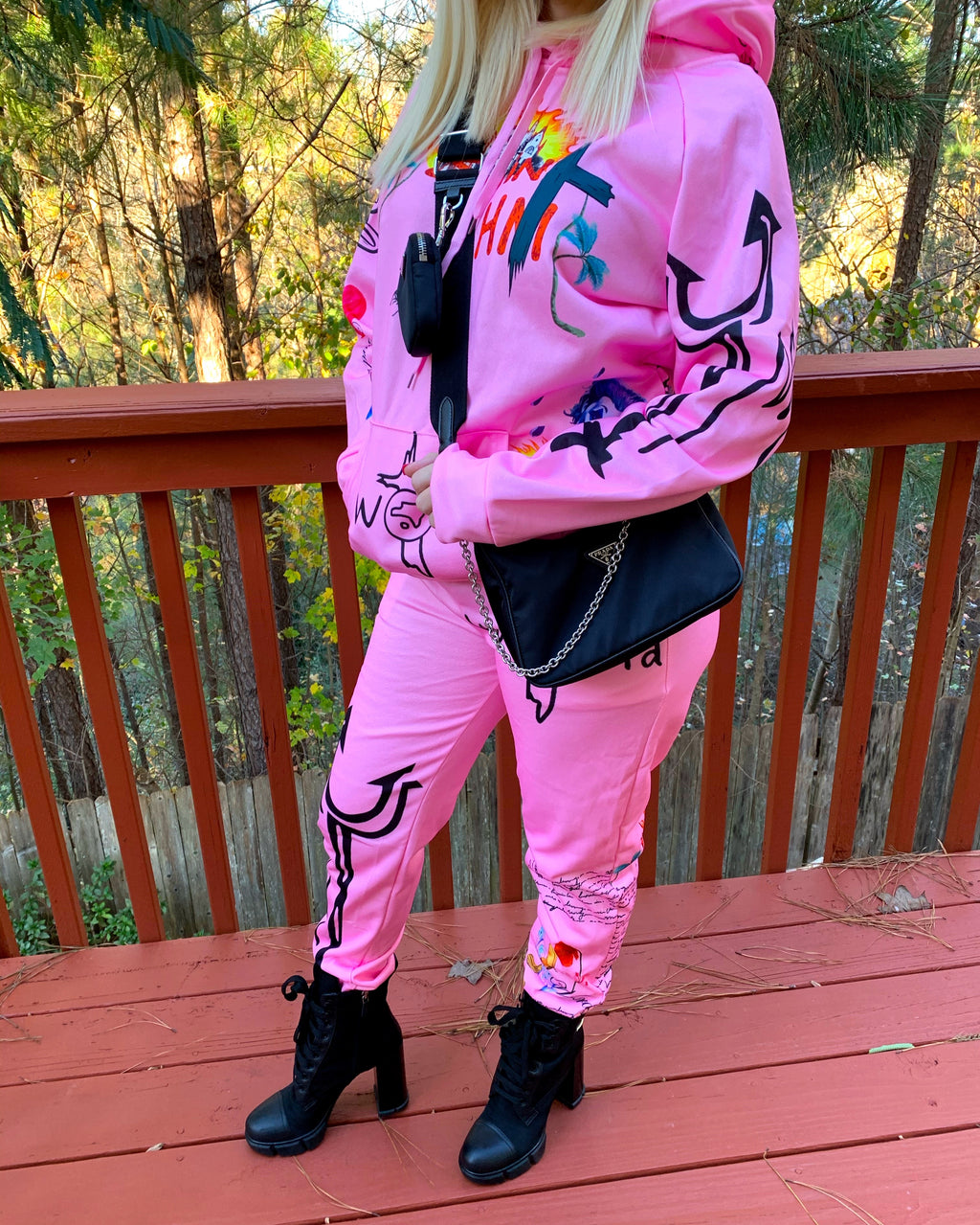 Pink Graffiti Sweat-Suit