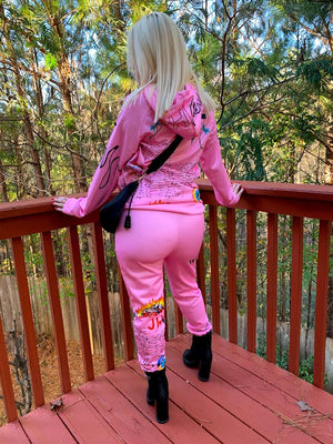 Pink Graffiti Sweat-Suit